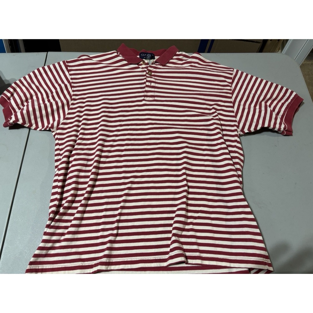 Vintage GANT The‎ Rugger Striped Polo Shirt XL 100% Cotton